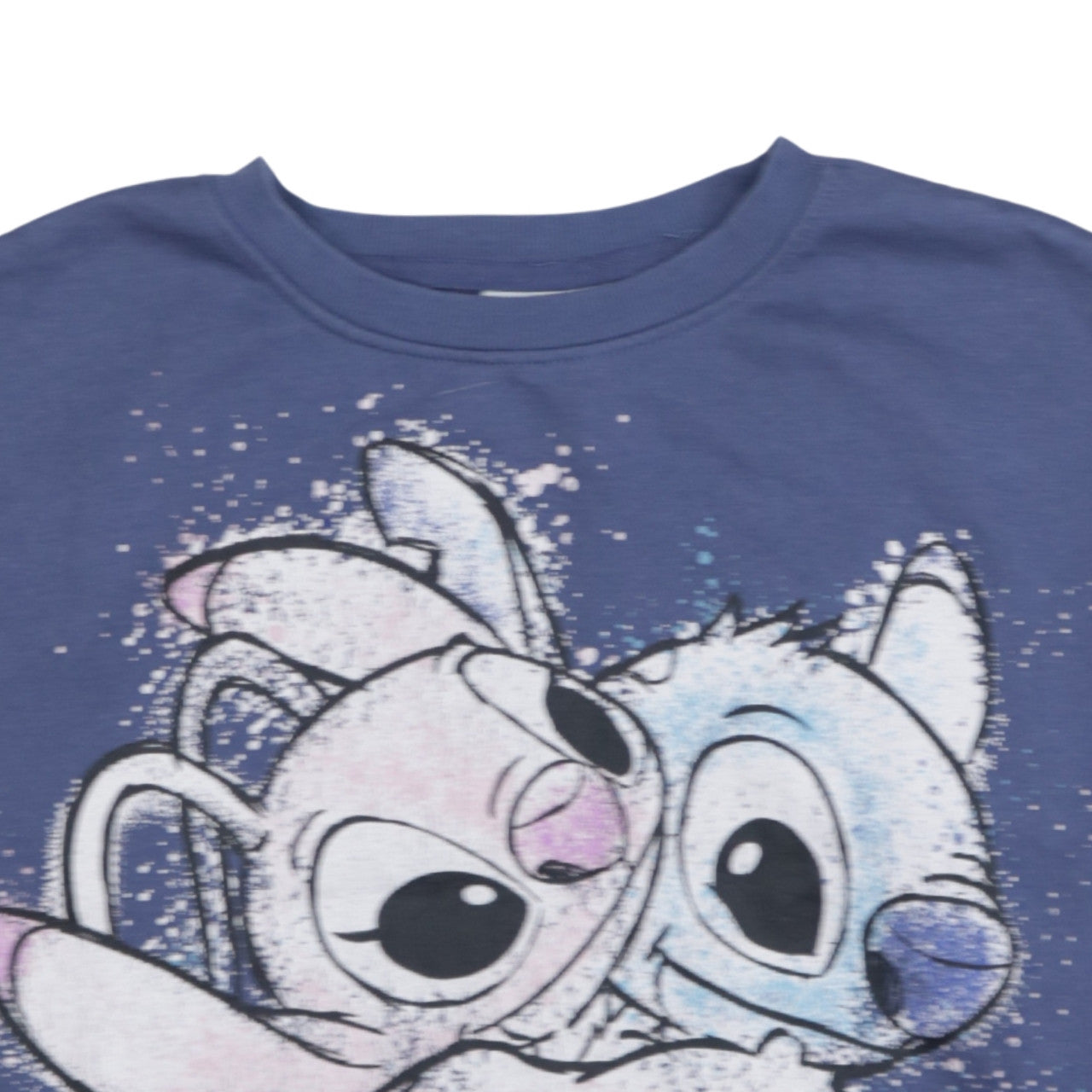 Disney Primark Cares Women Blue Stitch Sweatshirt Size S 10/12 Crew Neck