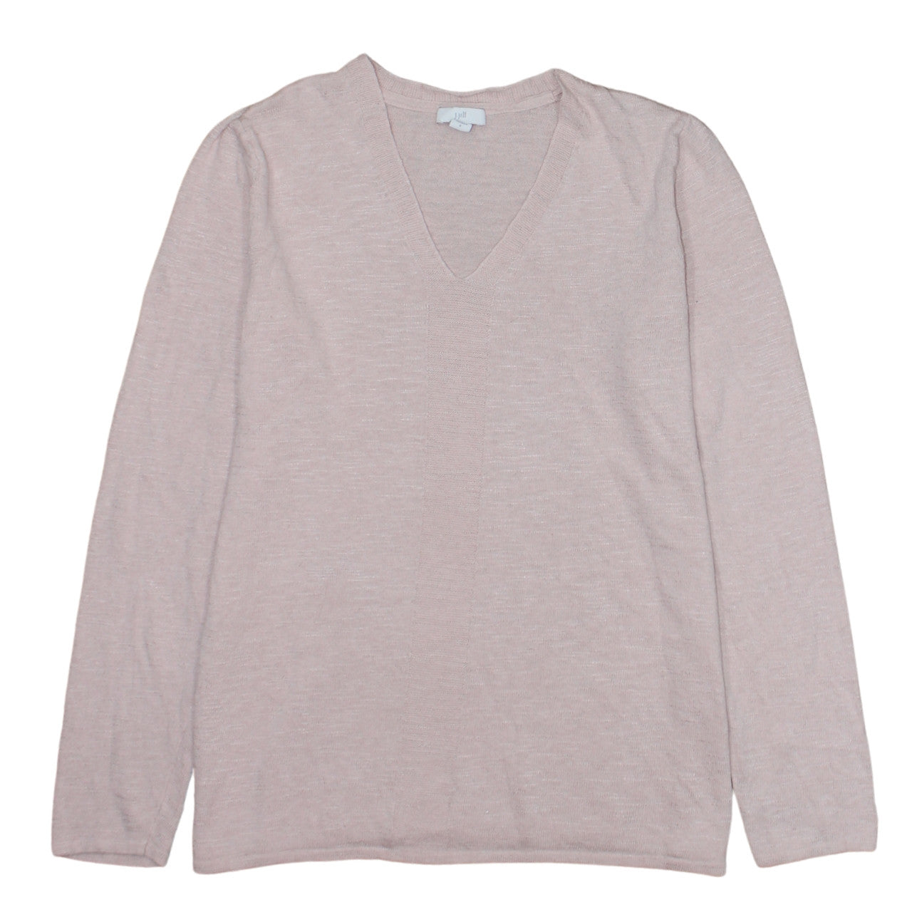 J. Jill Women's Beige V-Neck Lightweight Knit Jumper Size S