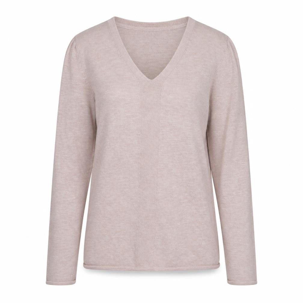 J. Jill Women's Beige V-Neck Lightweight Knit Jumper Size S