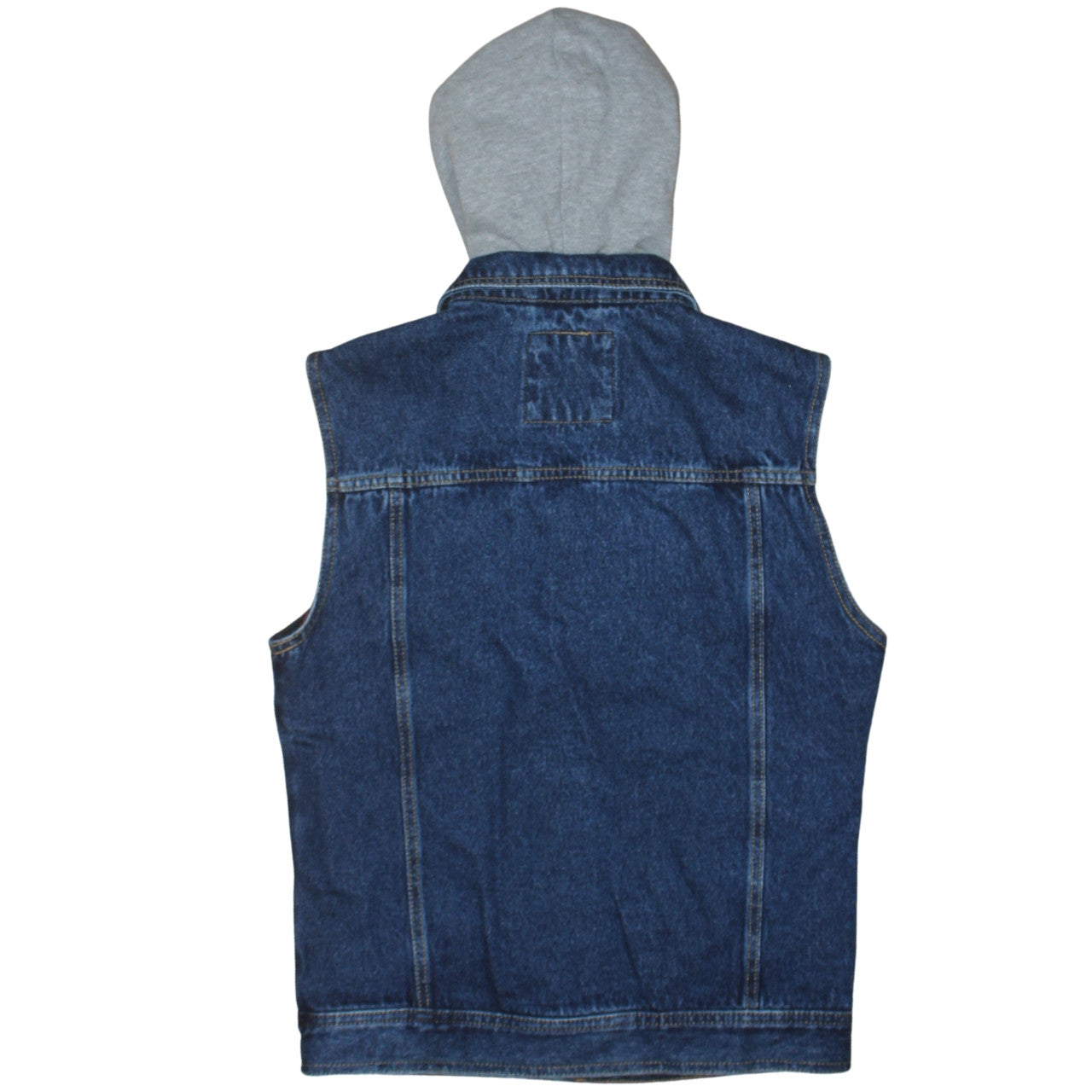 Pull & Bear Men's Blue Denim Hooded Waistcoat Size M