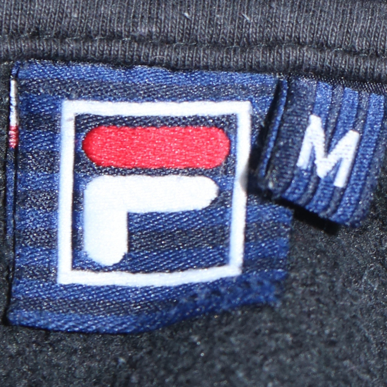 FILA Mens Black Pullover Hoodie Size M Graphic Logo Sportswear