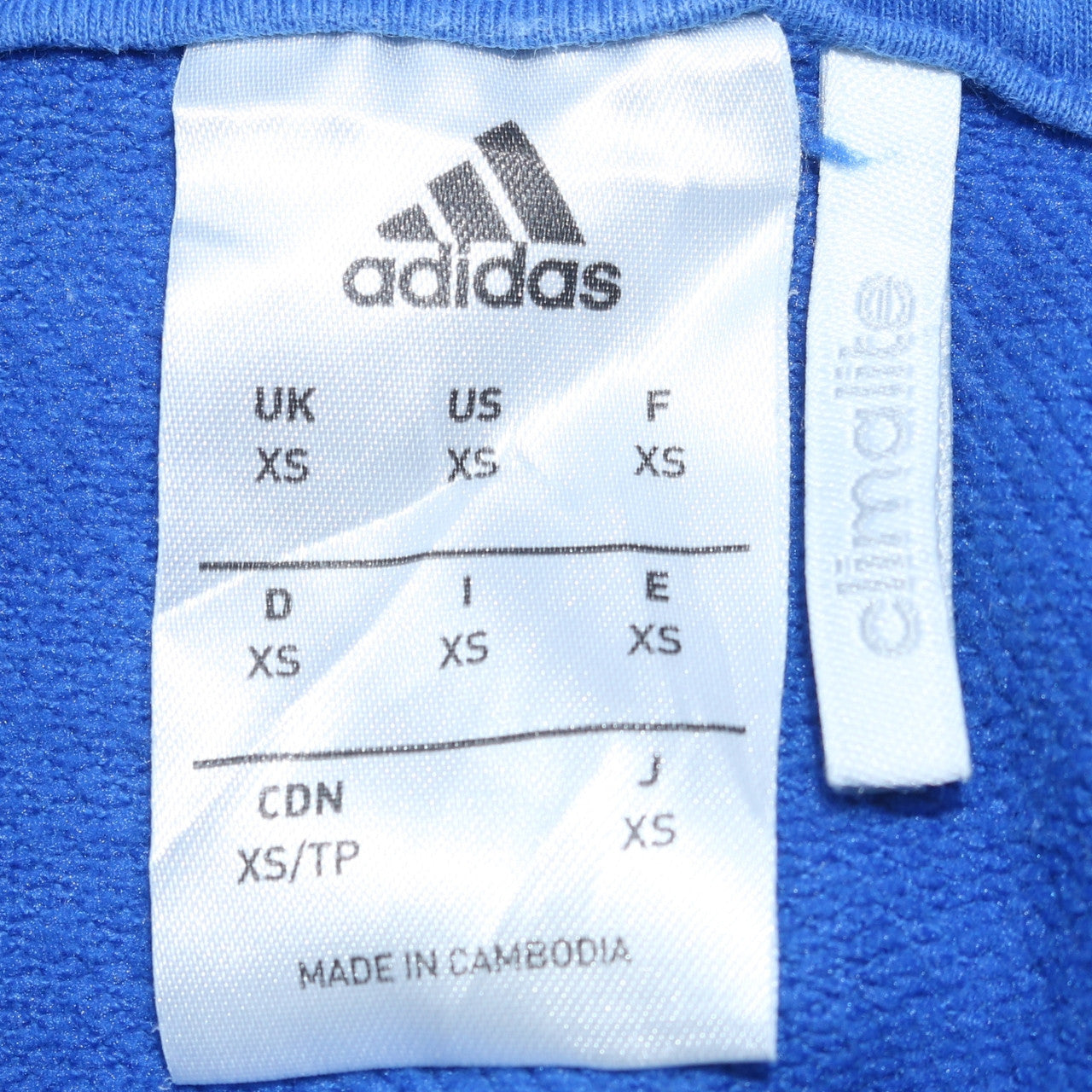 Adidas Men's Blue XS Pullover Hoodie with Logo and Drawstring