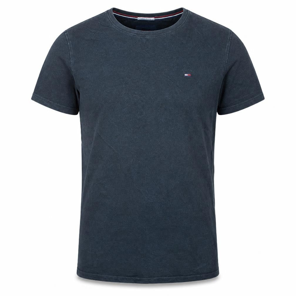 Tommy Jeans Men's Black Regular Fit Cotton Crew Neck T-Shirt S