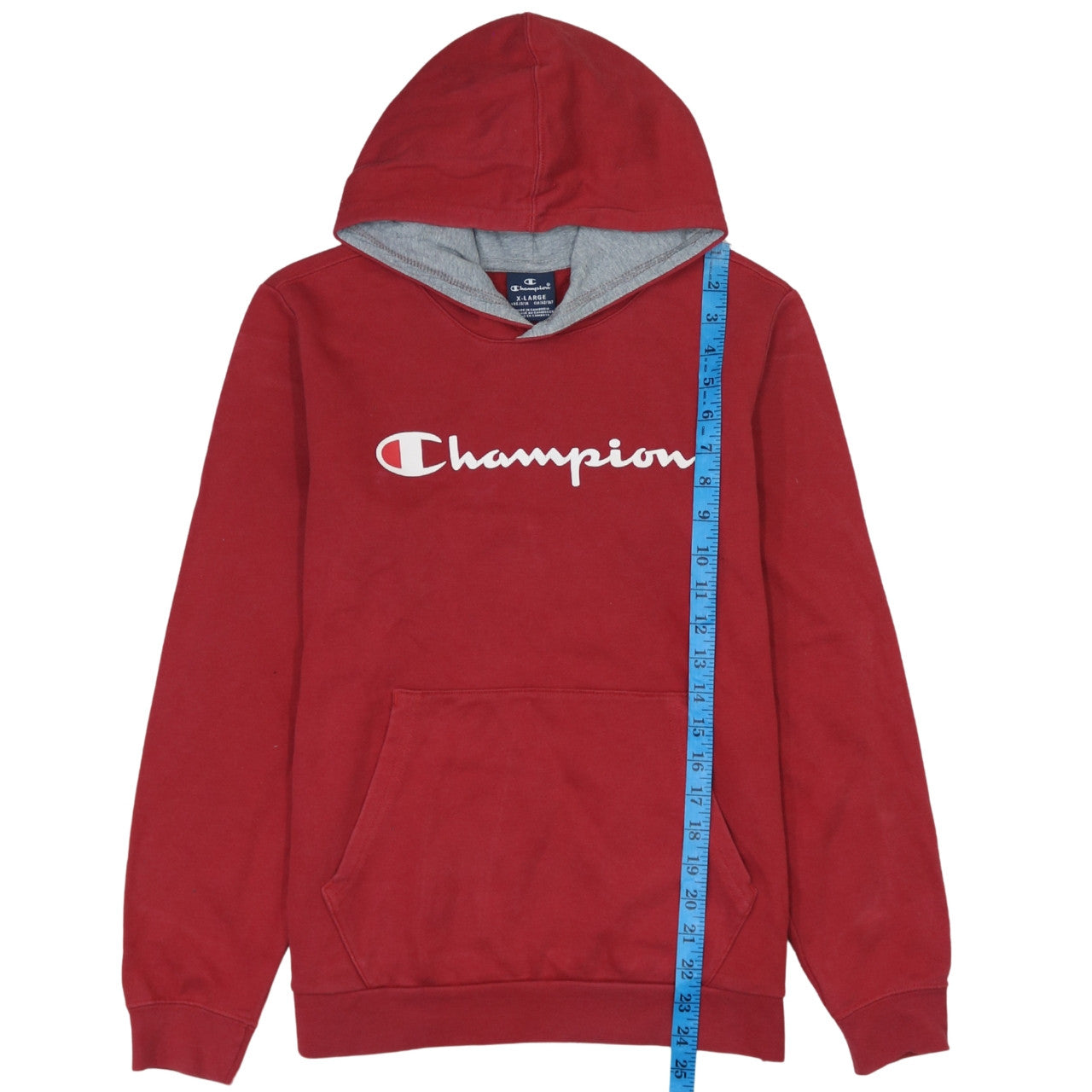 Champion Boys Red Pullover Hoodie 13-14 Years Logo Fleece Sweatshirt
