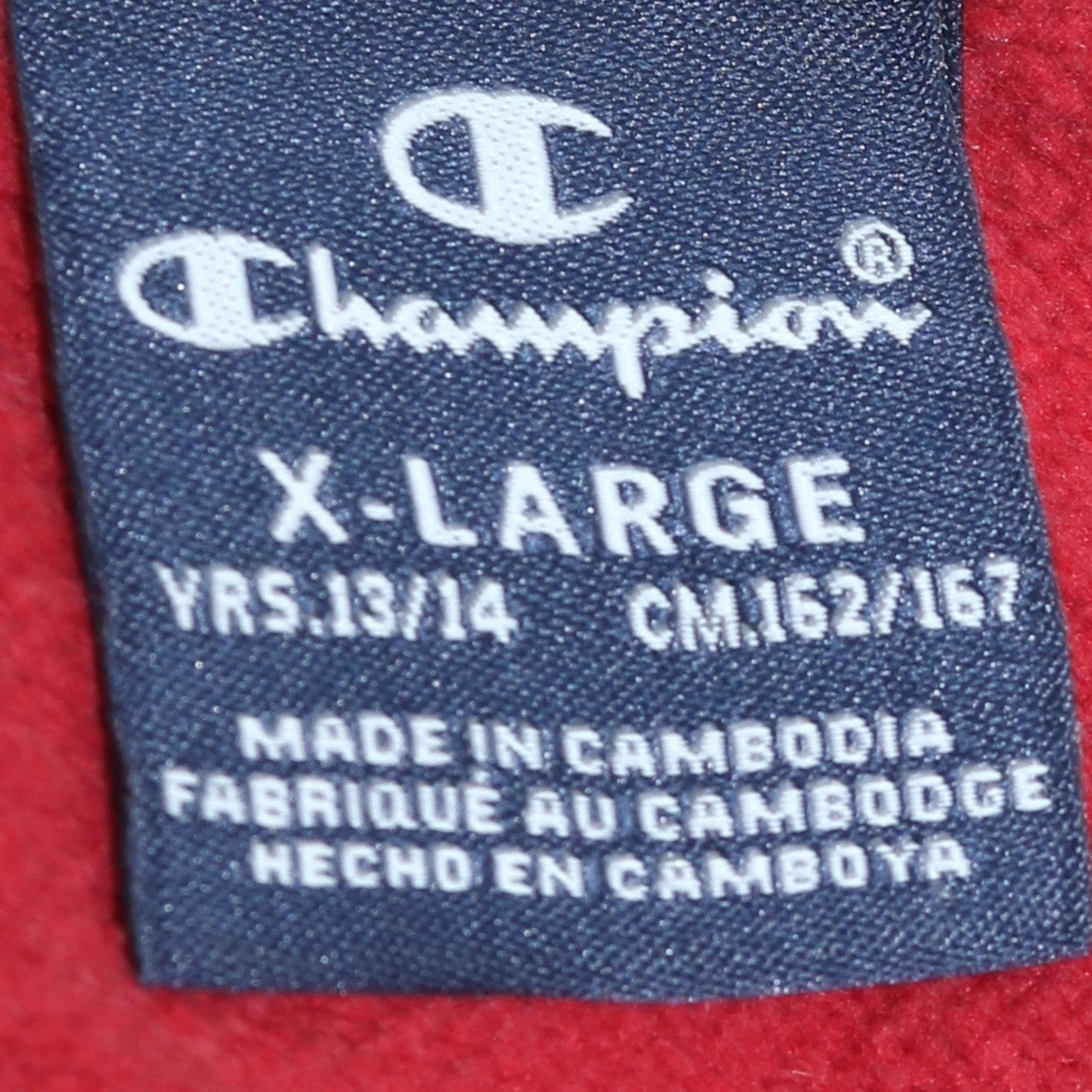 Champion Boys Red Pullover Hoodie 13-14 Years Logo Fleece Sweatshirt