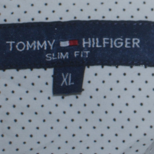 Tommy Hilfiger Mens White Slim Fit Long Sleeve Button-Up Shirt XL