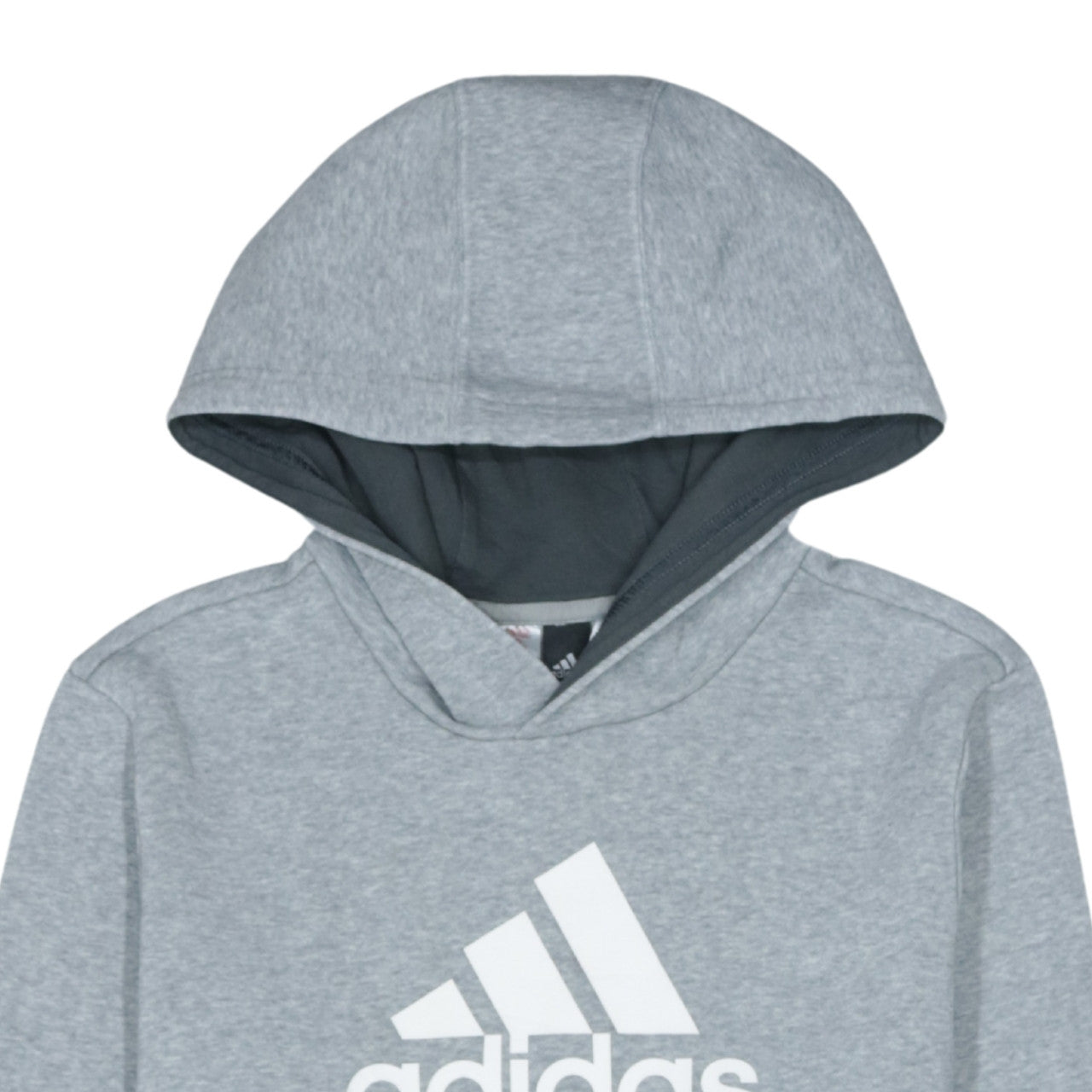Adidas Boys Grey Colourblock Pullover Hoodie - Size 164 (13-14 Years)