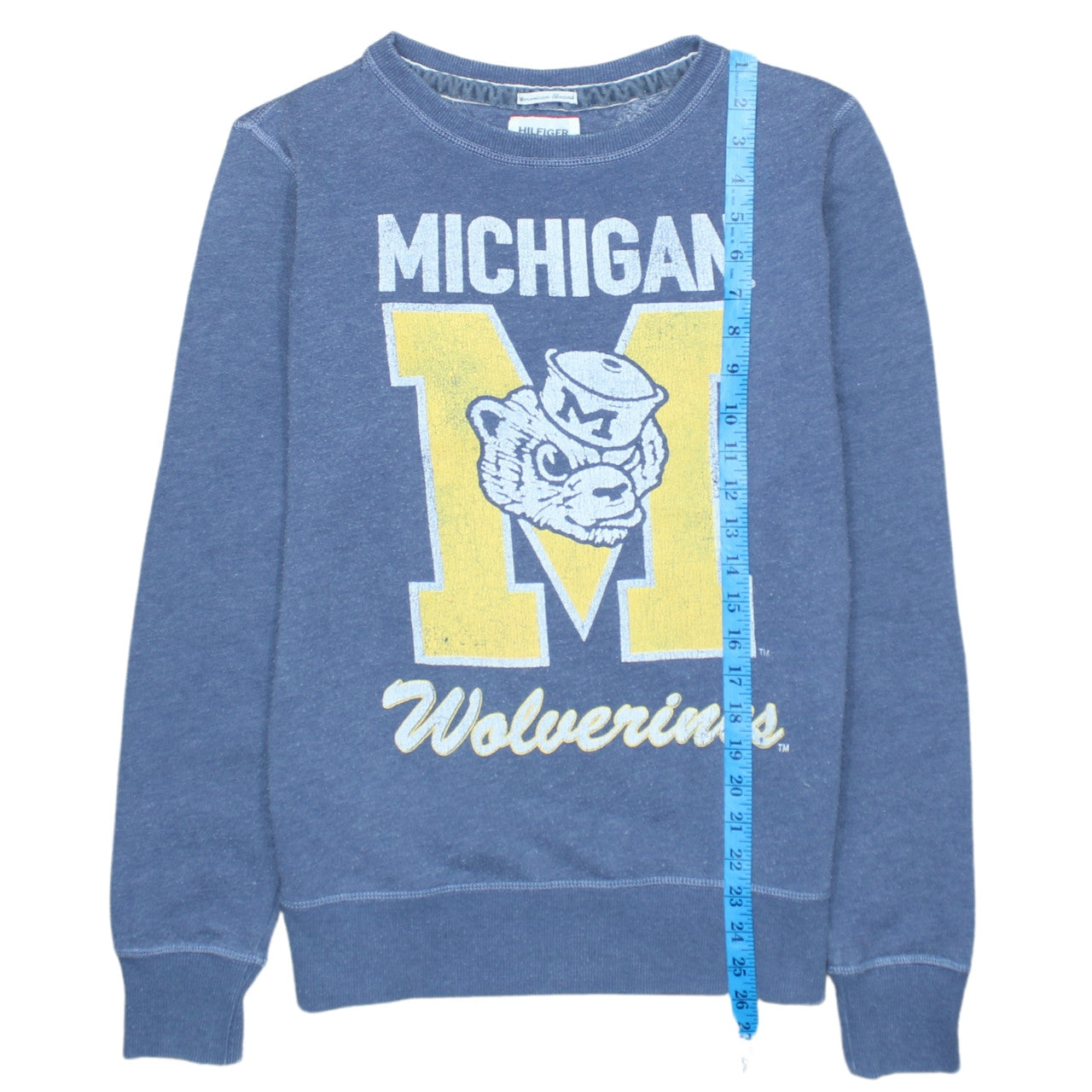 Tommy Hilfiger Men's Blue Michigan Wolverines Pullover Sweatshirt S