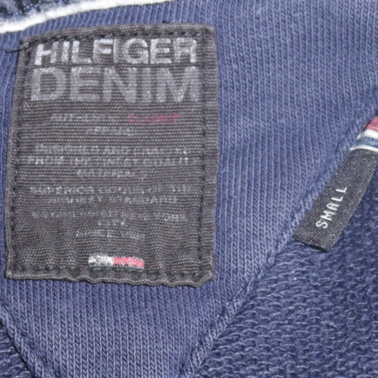 Tommy Hilfiger Men's Blue Pullover Hoodie Small Graphic Print