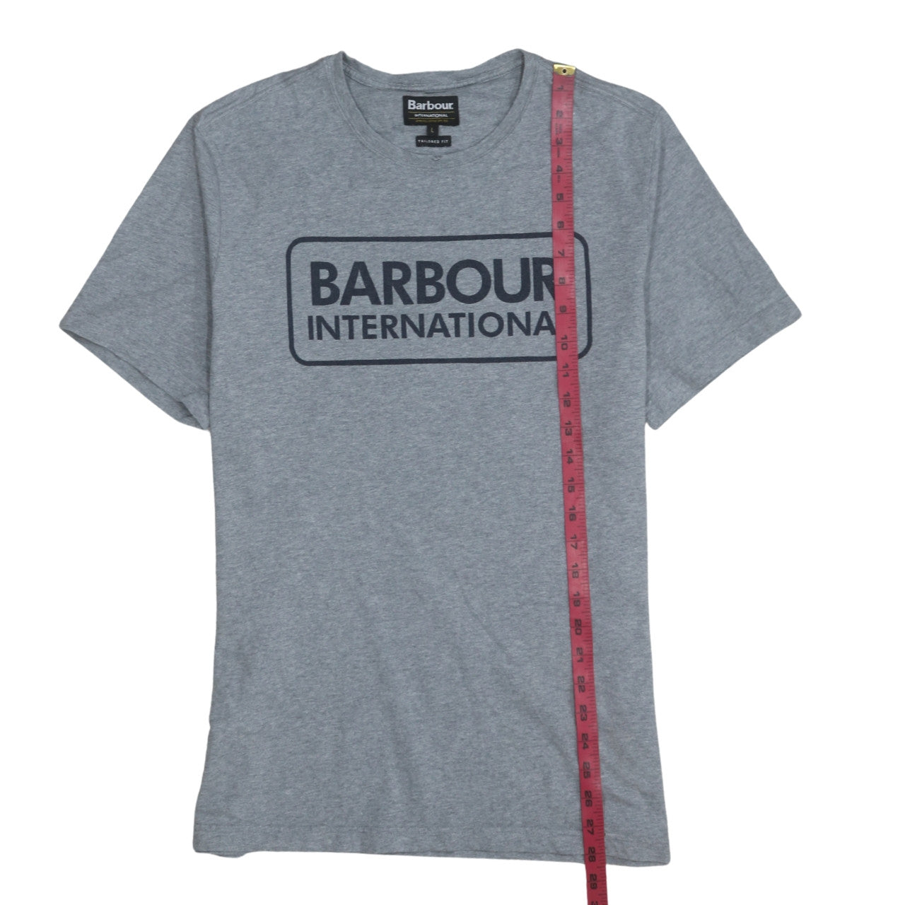 Barbour International Men's Grey Crew Neck Tailored Fit T-Shirt Size L