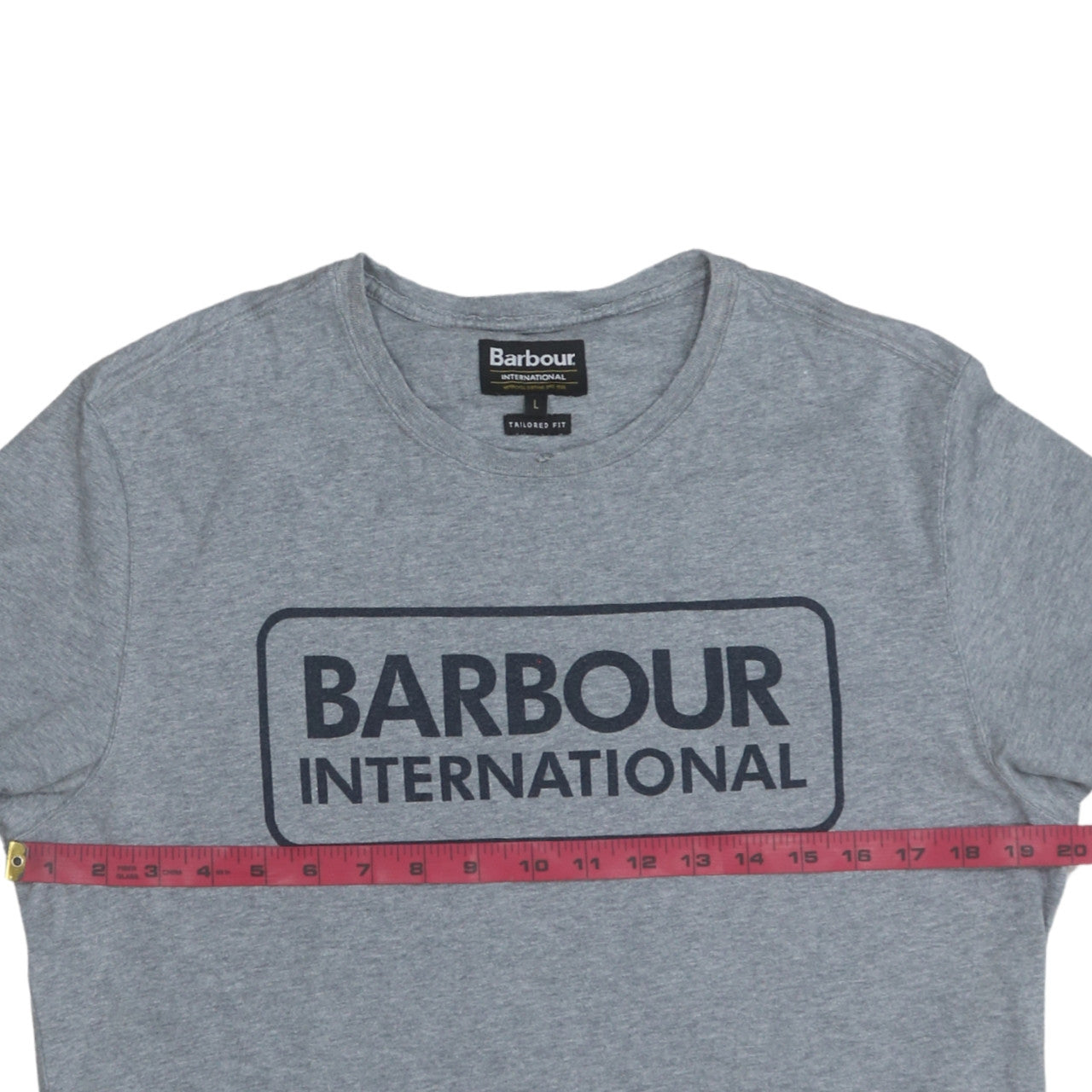 Barbour International Men's Grey Crew Neck Tailored Fit T-Shirt Size L