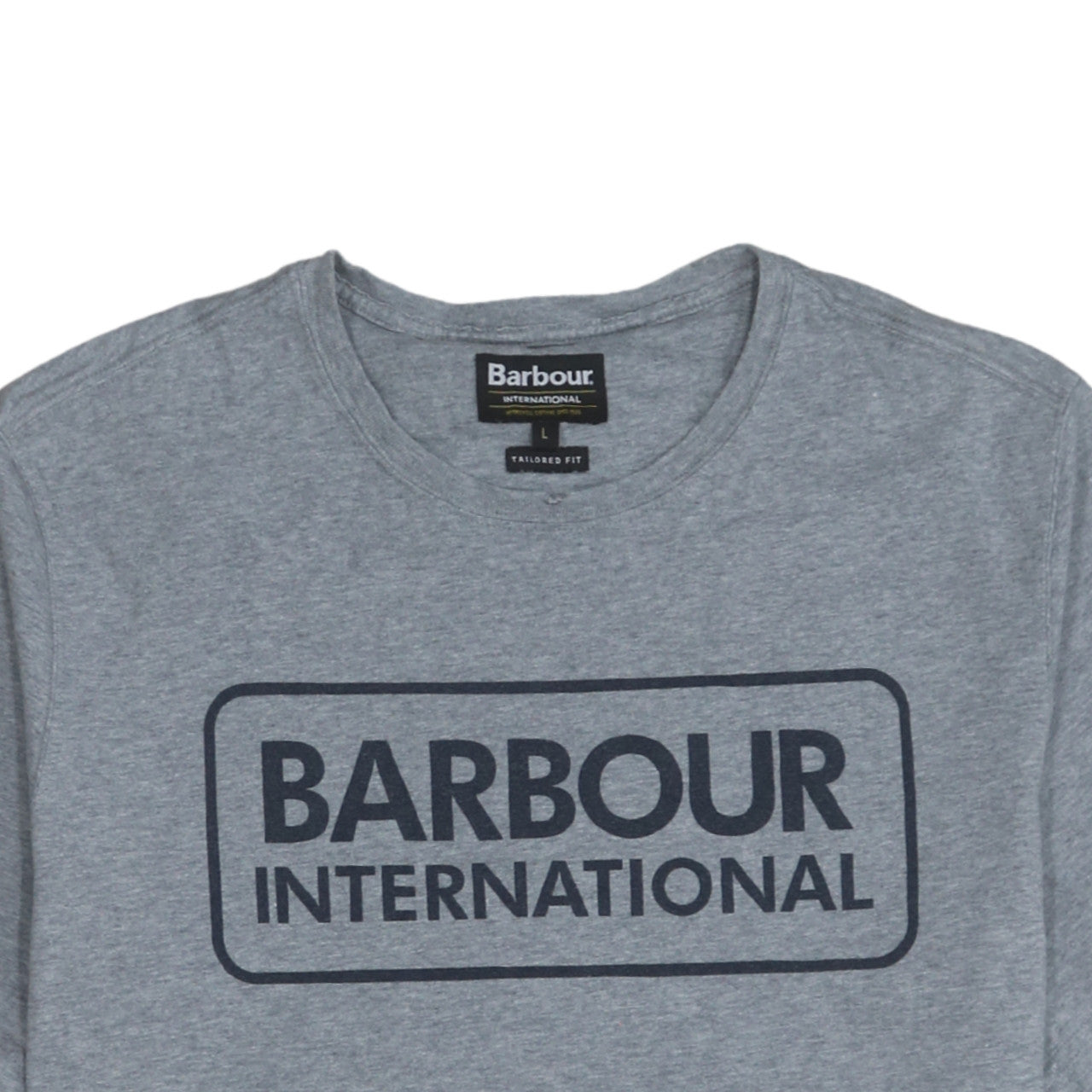 Barbour International Men's Grey Crew Neck Tailored Fit T-Shirt Size L