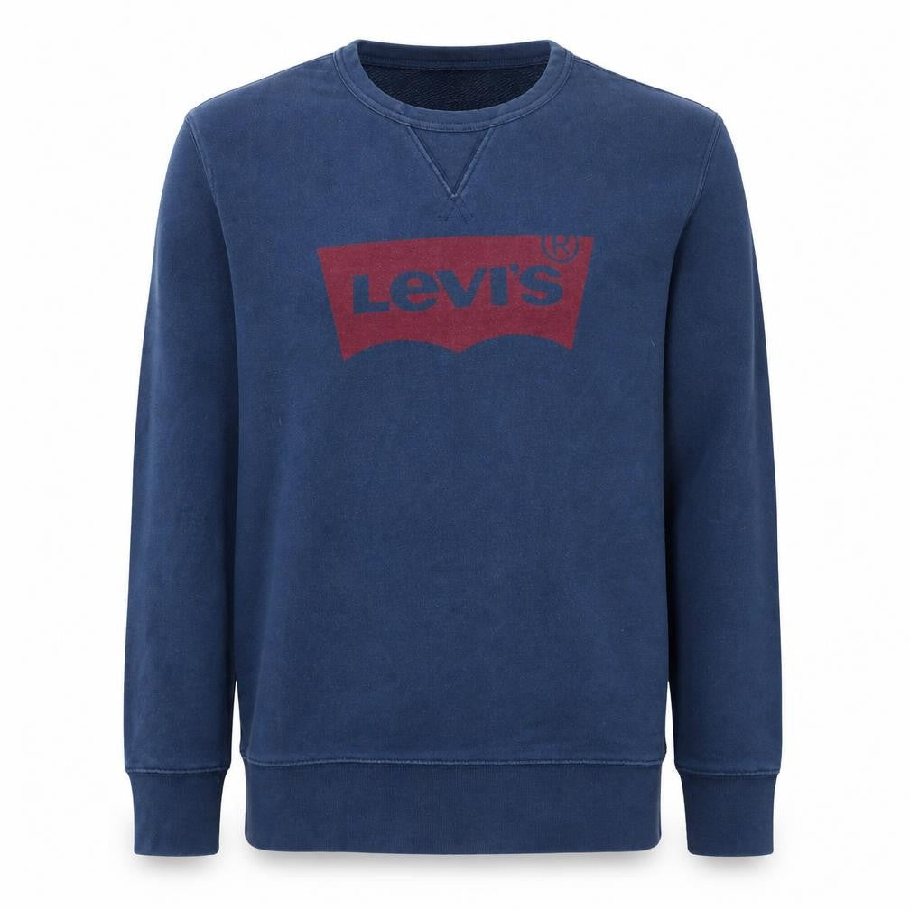 Levi's Men's Blue Crew Neck Logo Sweatshirt Size S Regular Fit