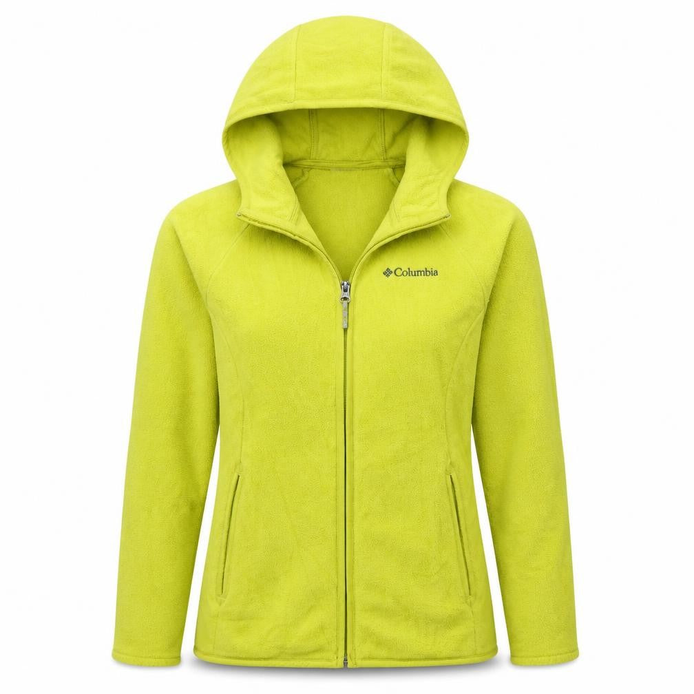 Columbia Womens Yellow Fleece Full Zip Hooded Jacket Size 12