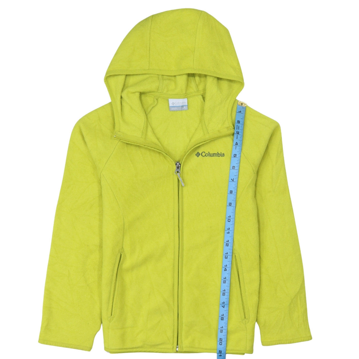 Columbia Womens Yellow Fleece Full Zip Hooded Jacket Size 12