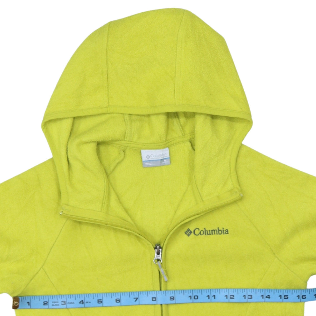 Columbia Womens Yellow Fleece Full Zip Hooded Jacket Size 12