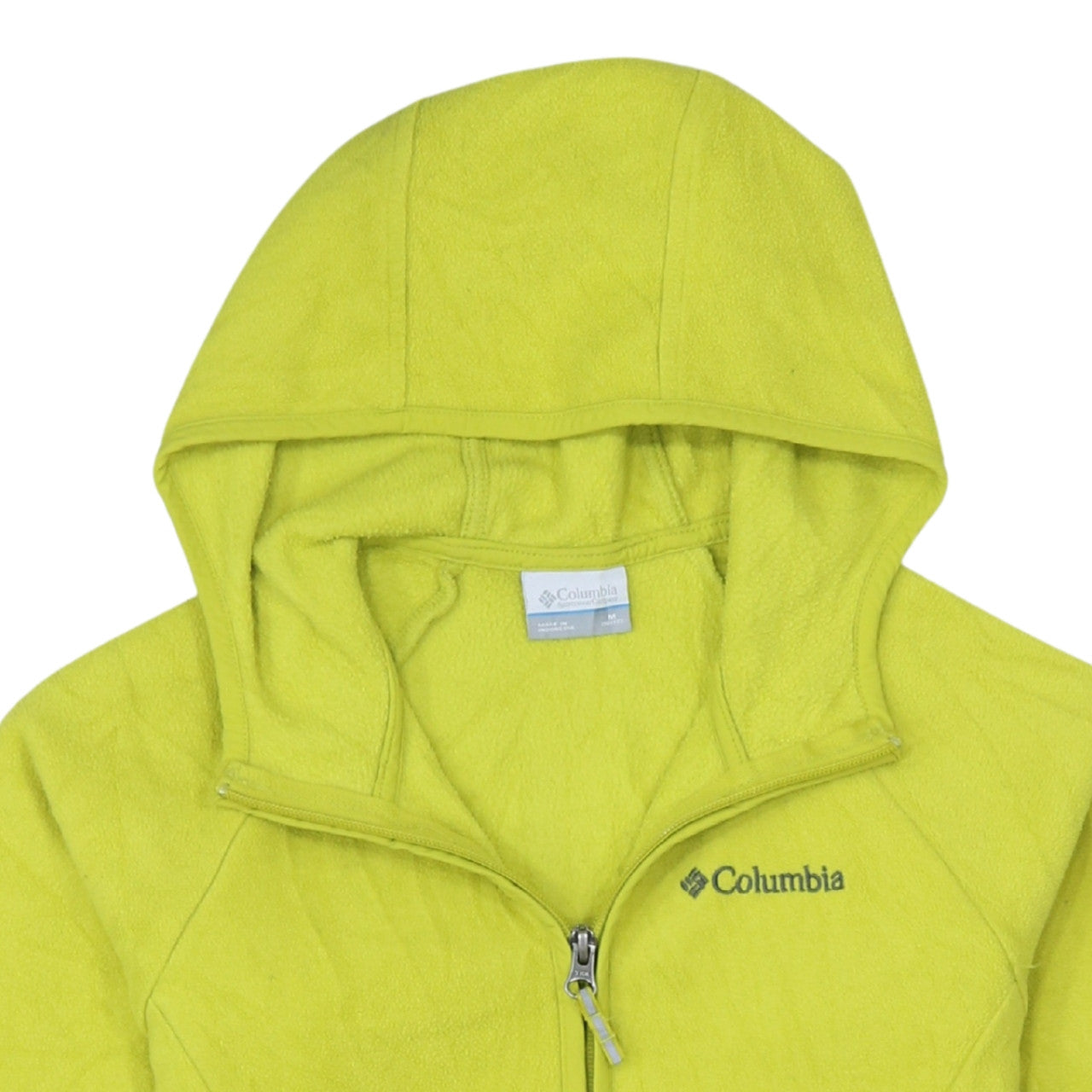 Columbia Womens Yellow Fleece Full Zip Hooded Jacket Size 12