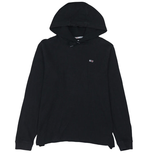 Tommy Jeans Men’s Black Pullover Hoodie Medium Cotton Knit