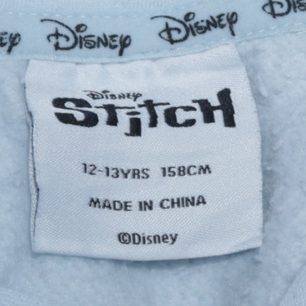 Disney Girls Blue Stitch Hoodie 12-13 Years Pullover Hoodie with Glitter Ears