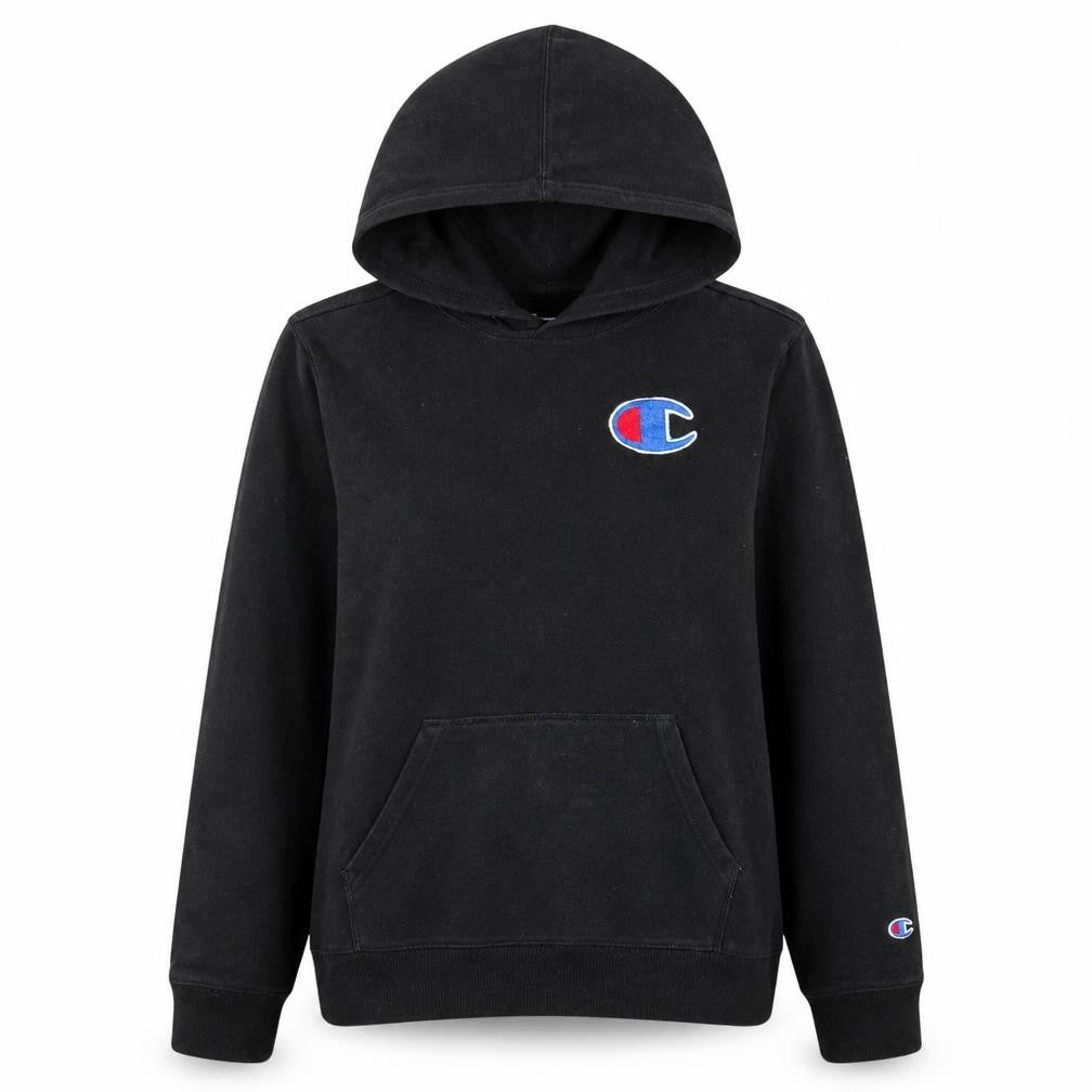 Champion Womens Black XL Pullover Hoodie With Logo Detail