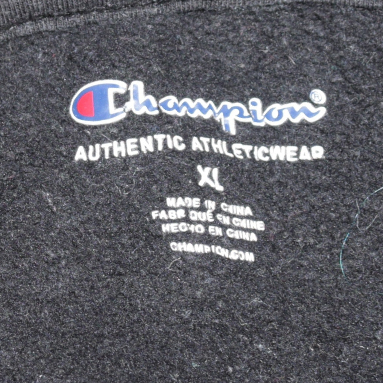Champion Womens Black XL Pullover Hoodie With Logo Detail