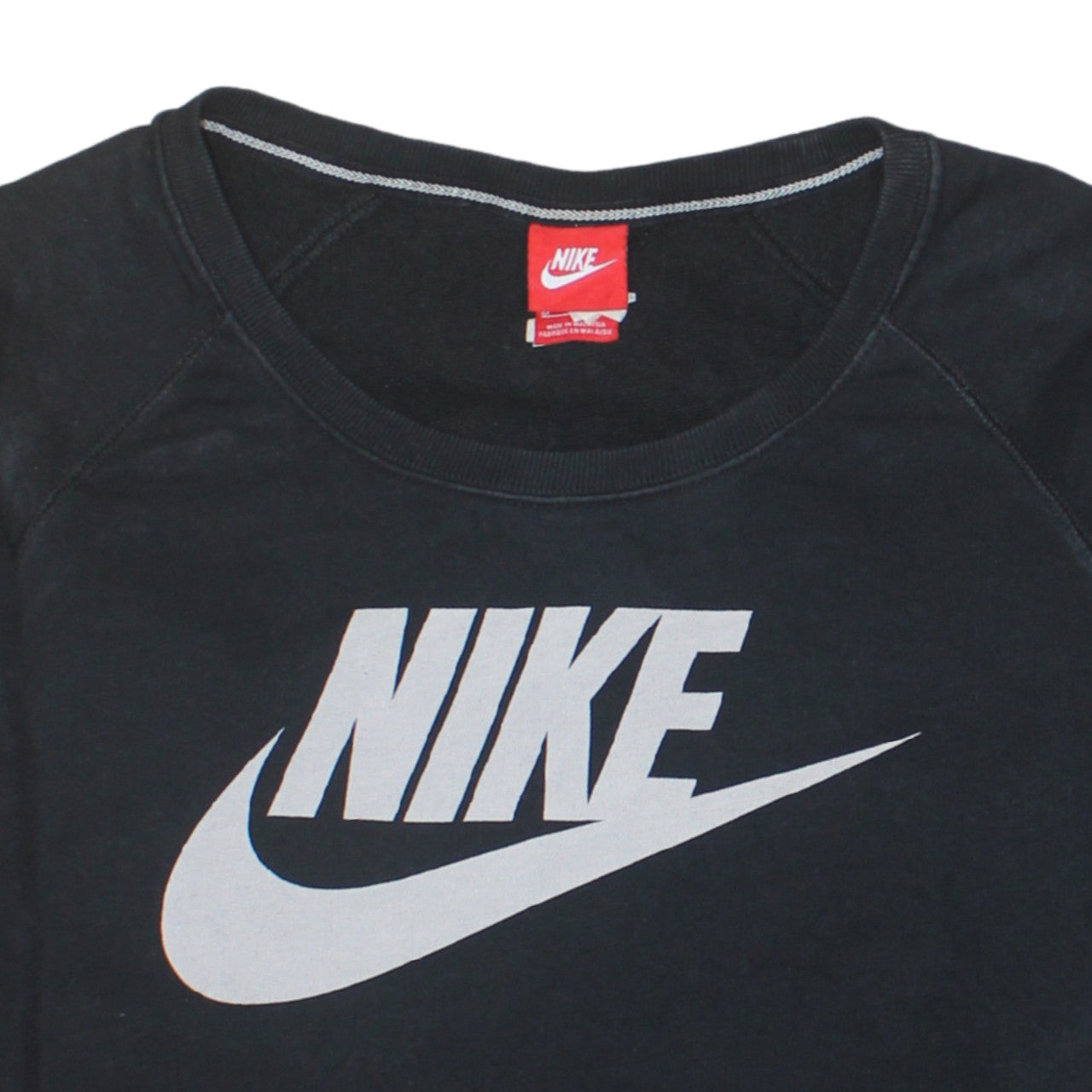 Nike Men's Black Crew Neck Pullover Sweatshirt M Graphic Logo