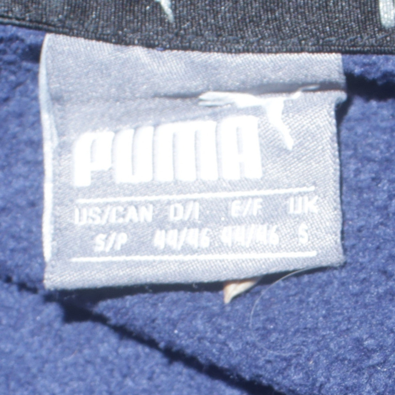 Puma Men Blue Pullover Hoodie Small Fleece Logo Hooded Sweatshirt