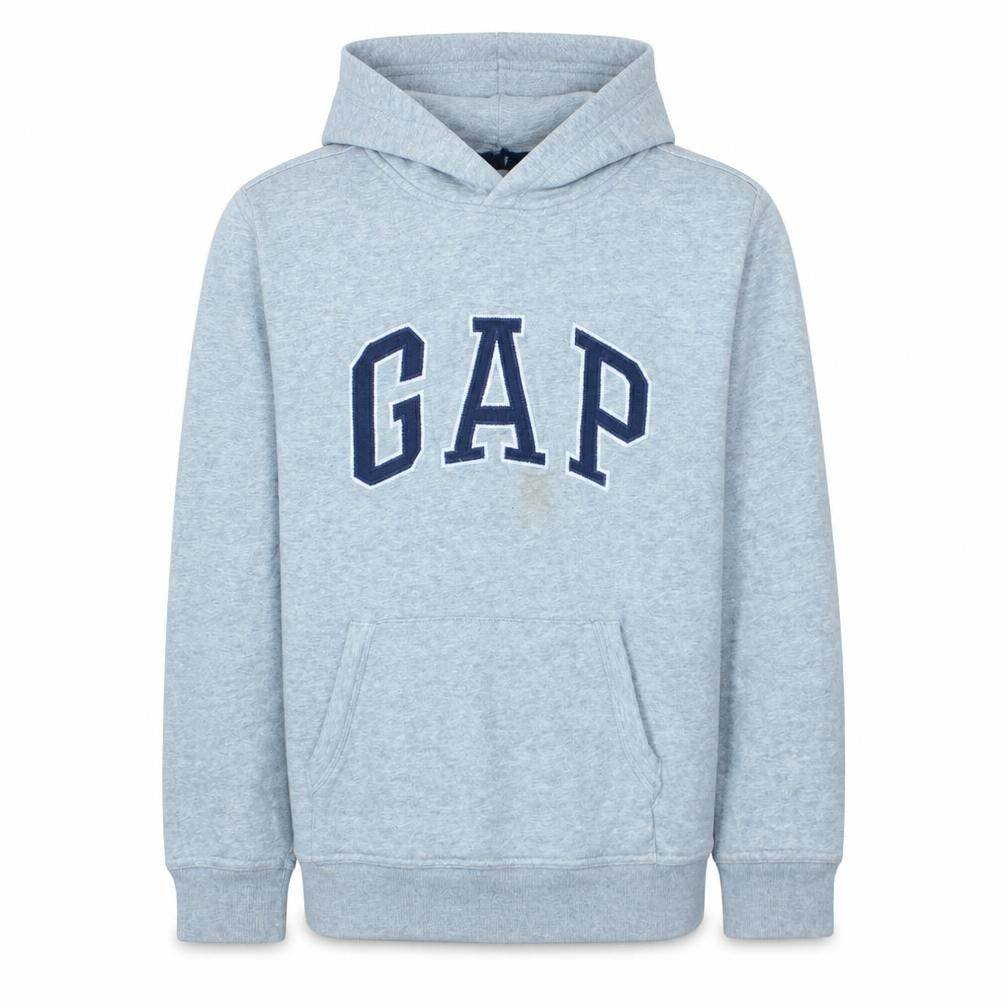 Gap Boys Grey Pullover Hoodie 10-11 Years Fleece Logo Hooded Sweatshirt