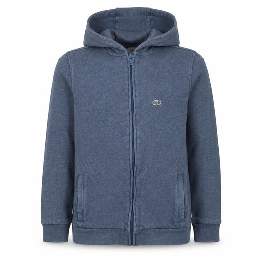 Lacoste Boys Blue Full Zip Hoodie 16 Years Cotton Blend Sportswear