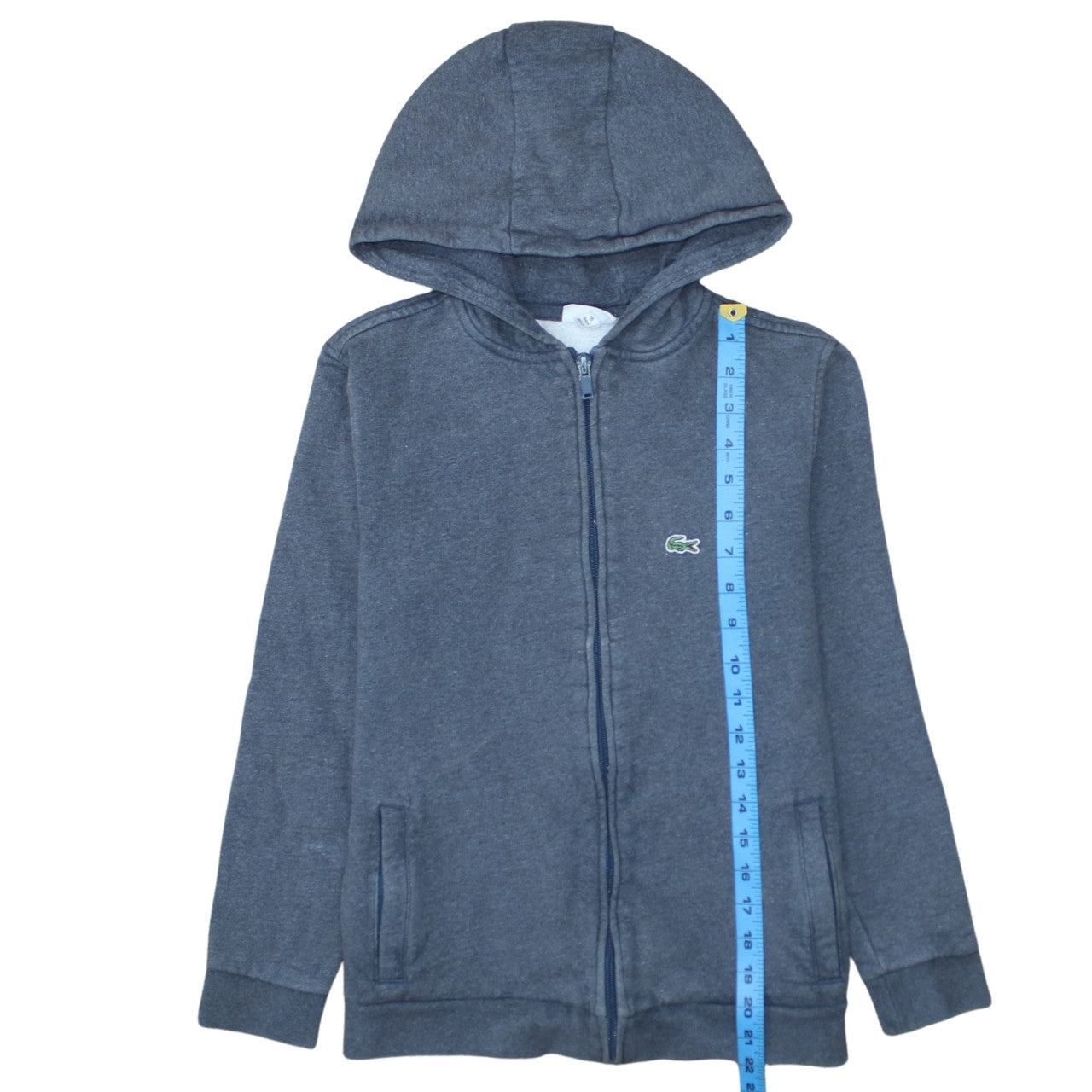 Lacoste Boys Blue Full Zip Hoodie 16 Years Cotton Blend Sportswear