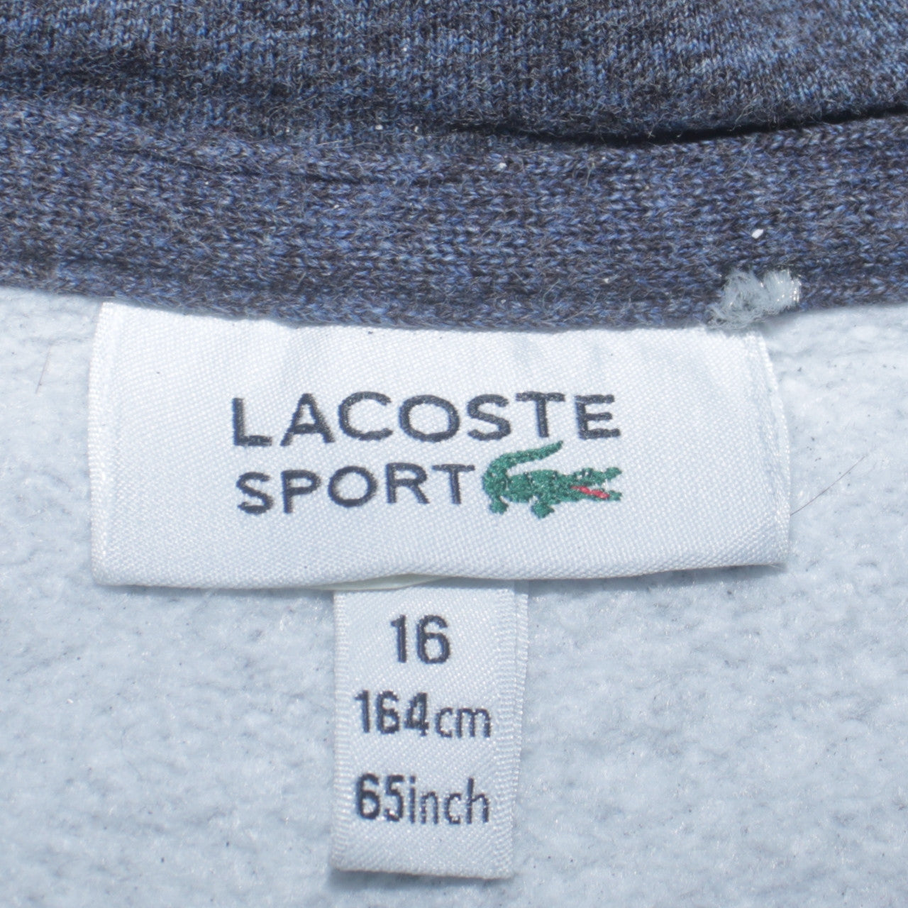 Lacoste Boys Blue Full Zip Hoodie 16 Years Cotton Blend Sportswear