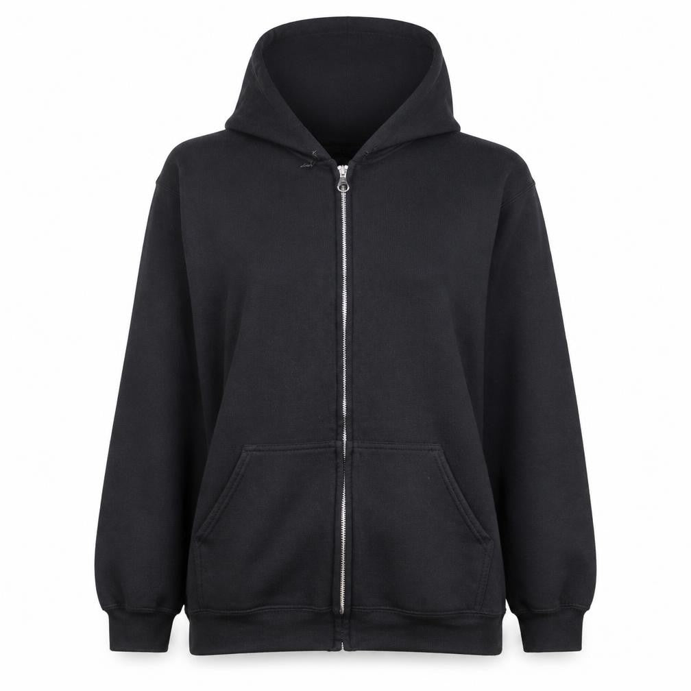 PRETTYLITTLETHING Womens Black Full Zip Hoodie Size L