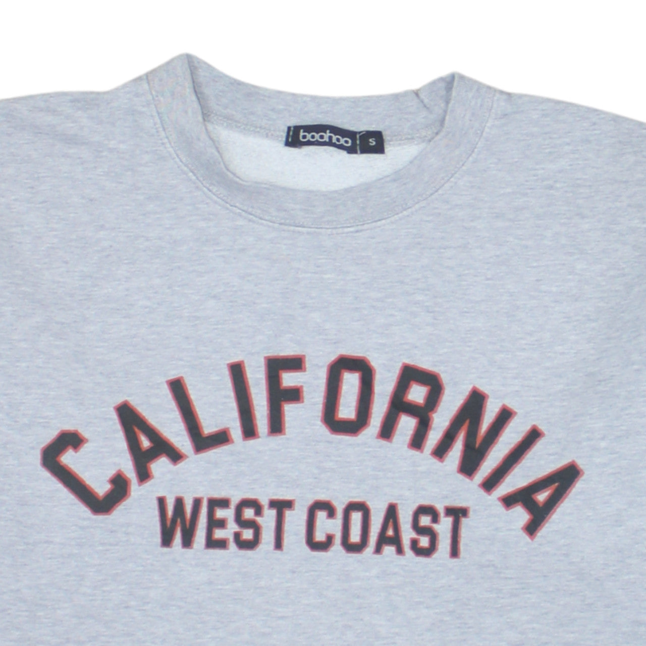Boohoo Women Grey California West Coast Sweatshirt Size S