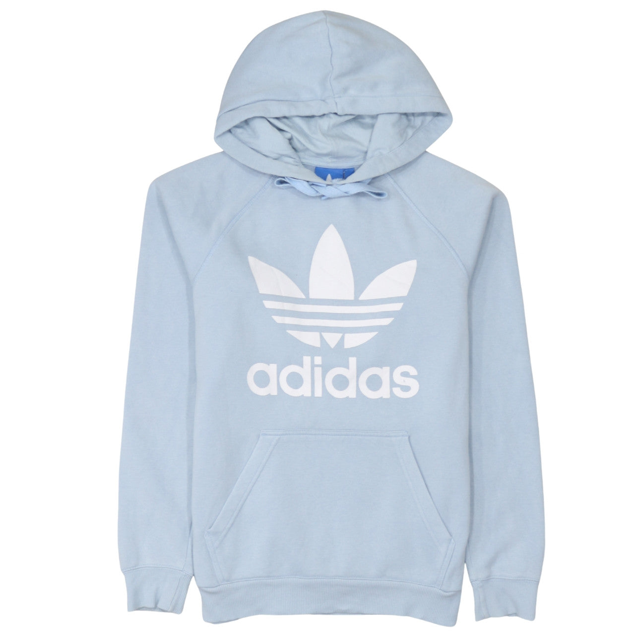 Adidas Men’s Blue Pullover Hoodie Small Logo Fleece Sweatshirt