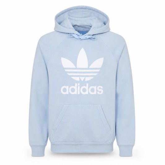 Adidas Men’s Blue Pullover Hoodie Small Logo Fleece Sweatshirt