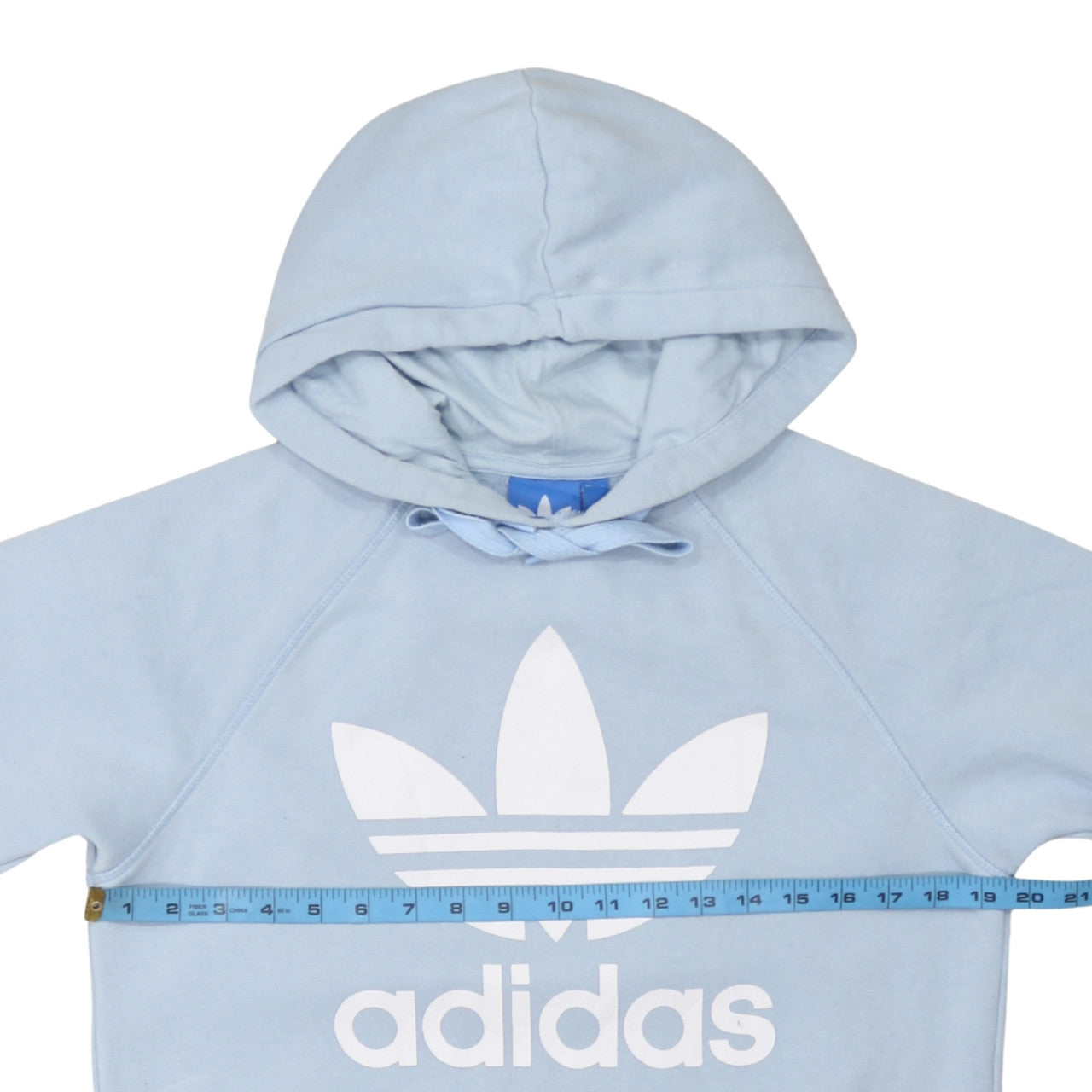 Adidas Men’s Blue Pullover Hoodie Small Logo Fleece Sweatshirt