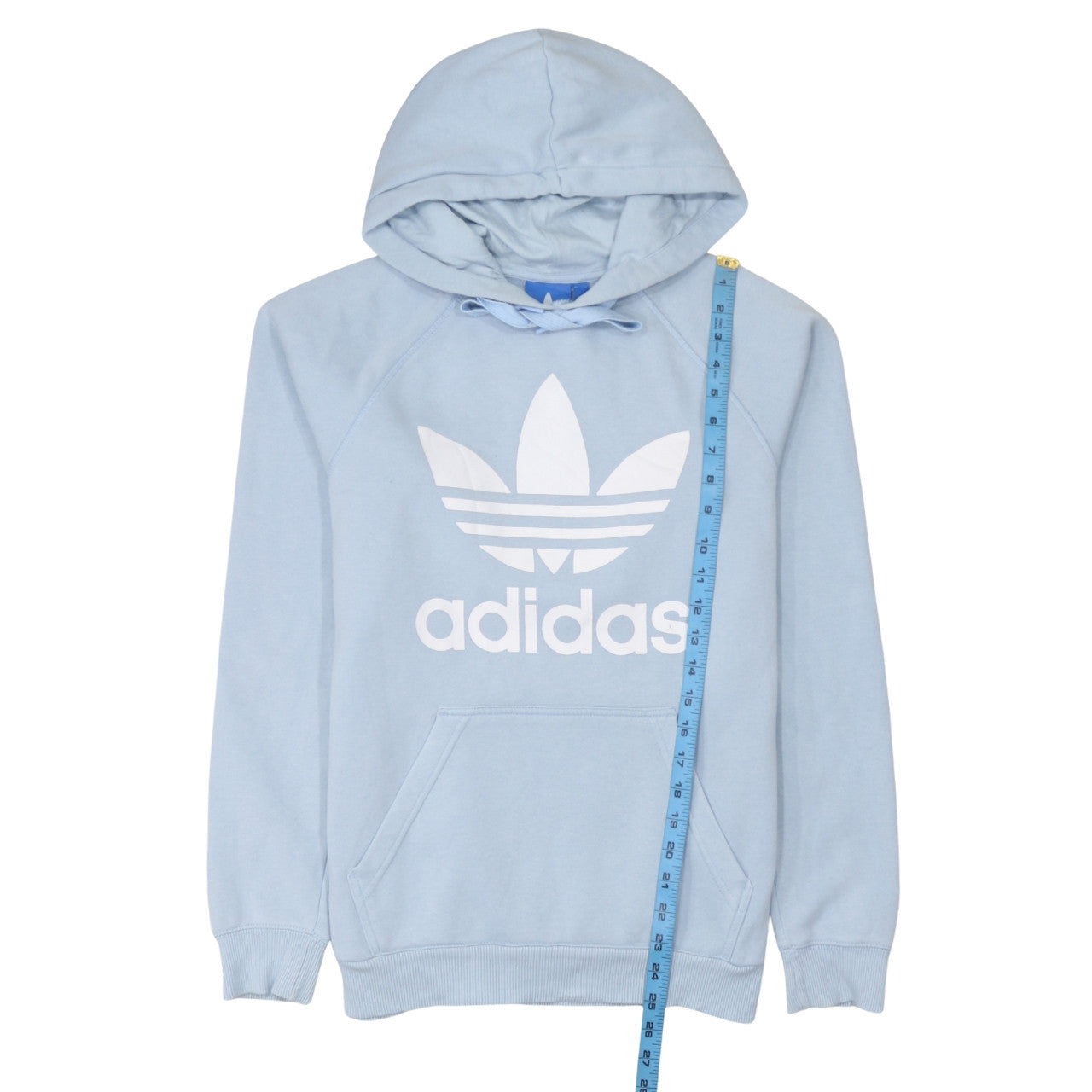 Adidas Men’s Blue Pullover Hoodie Small Logo Fleece Sweatshirt