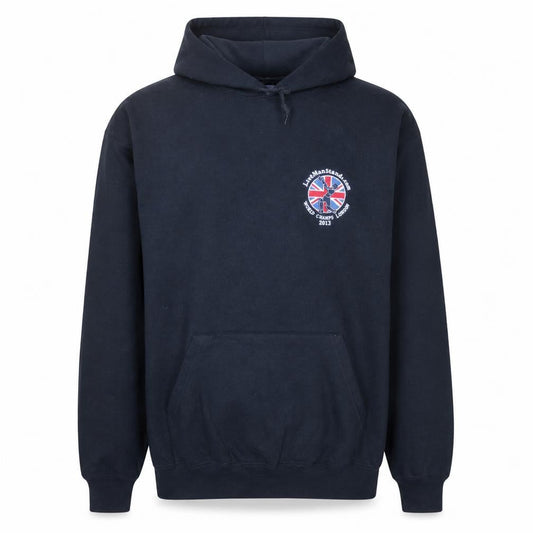 Russell Men's Black Pullover Hoodie L Embroidered Sports Fleece