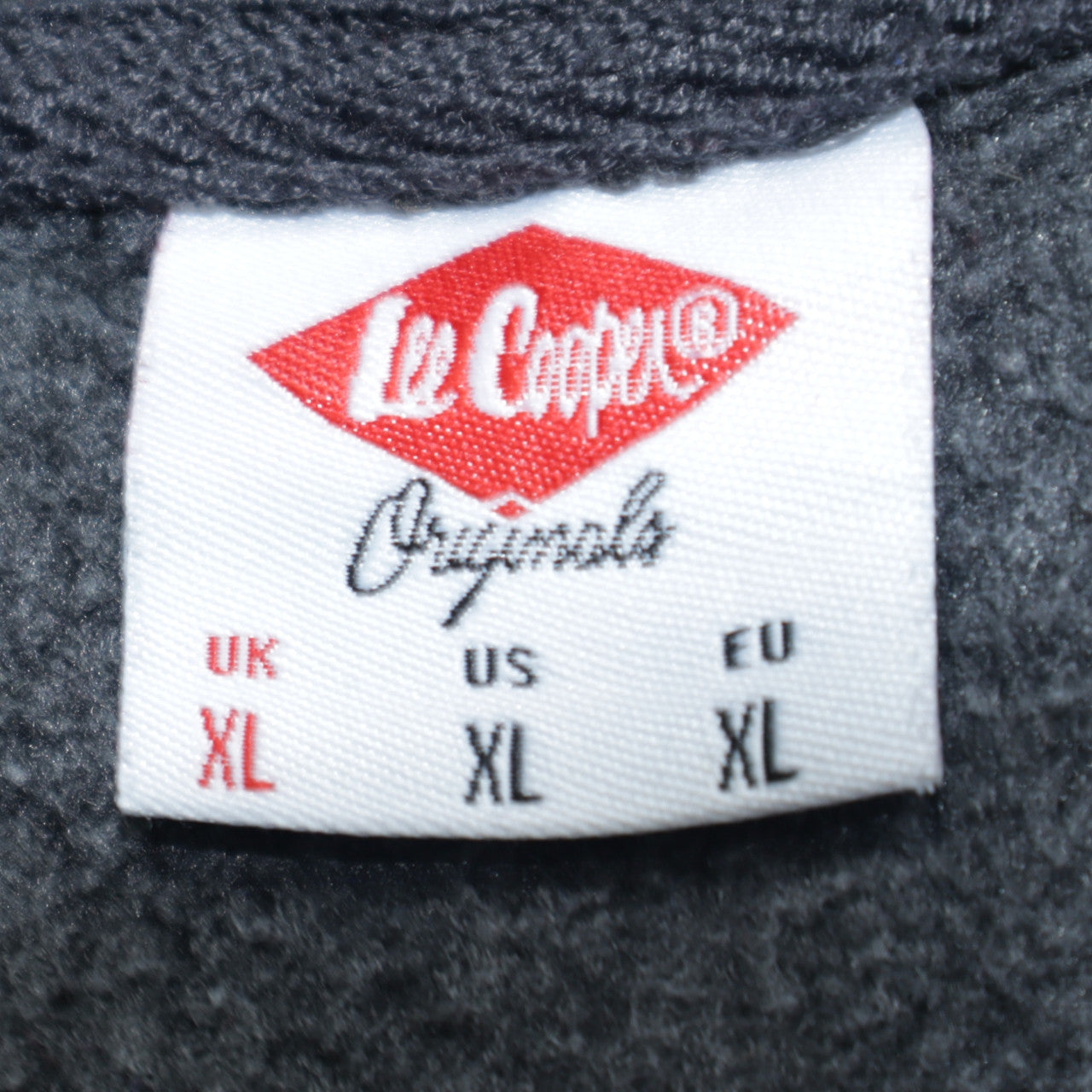 Lee Cooper Men's Grey Full Zip Hoodie XL Regular Fit Fleece