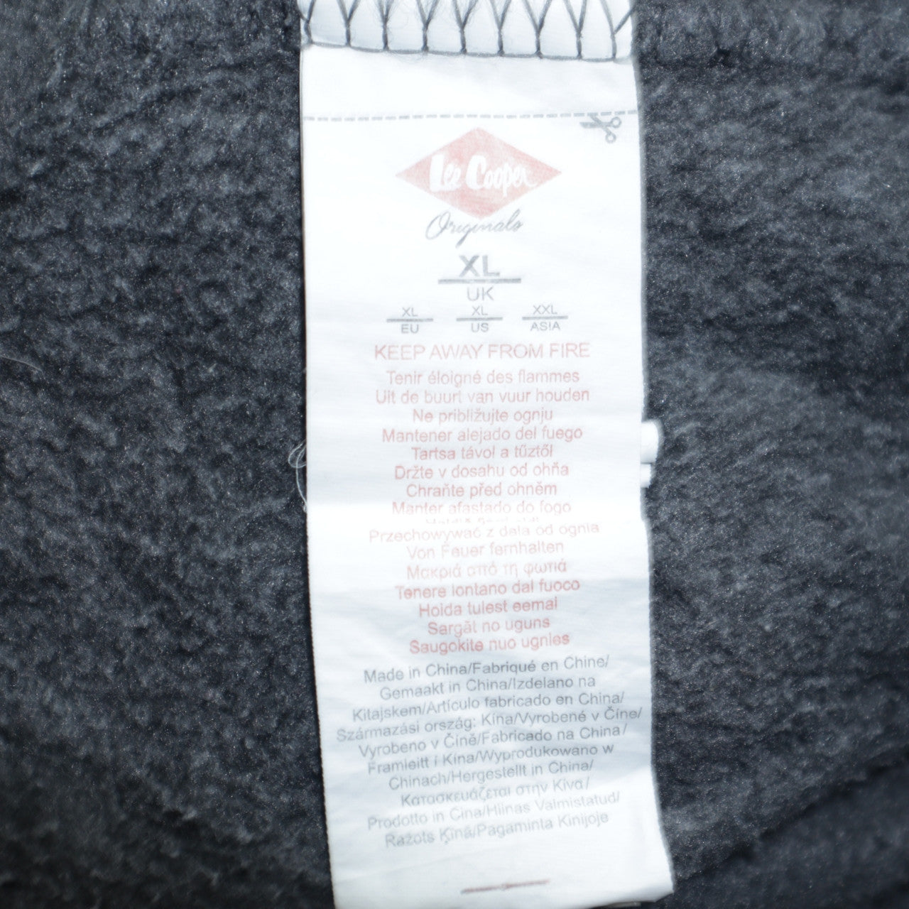 Lee Cooper Men's Grey Full Zip Hoodie XL Regular Fit Fleece