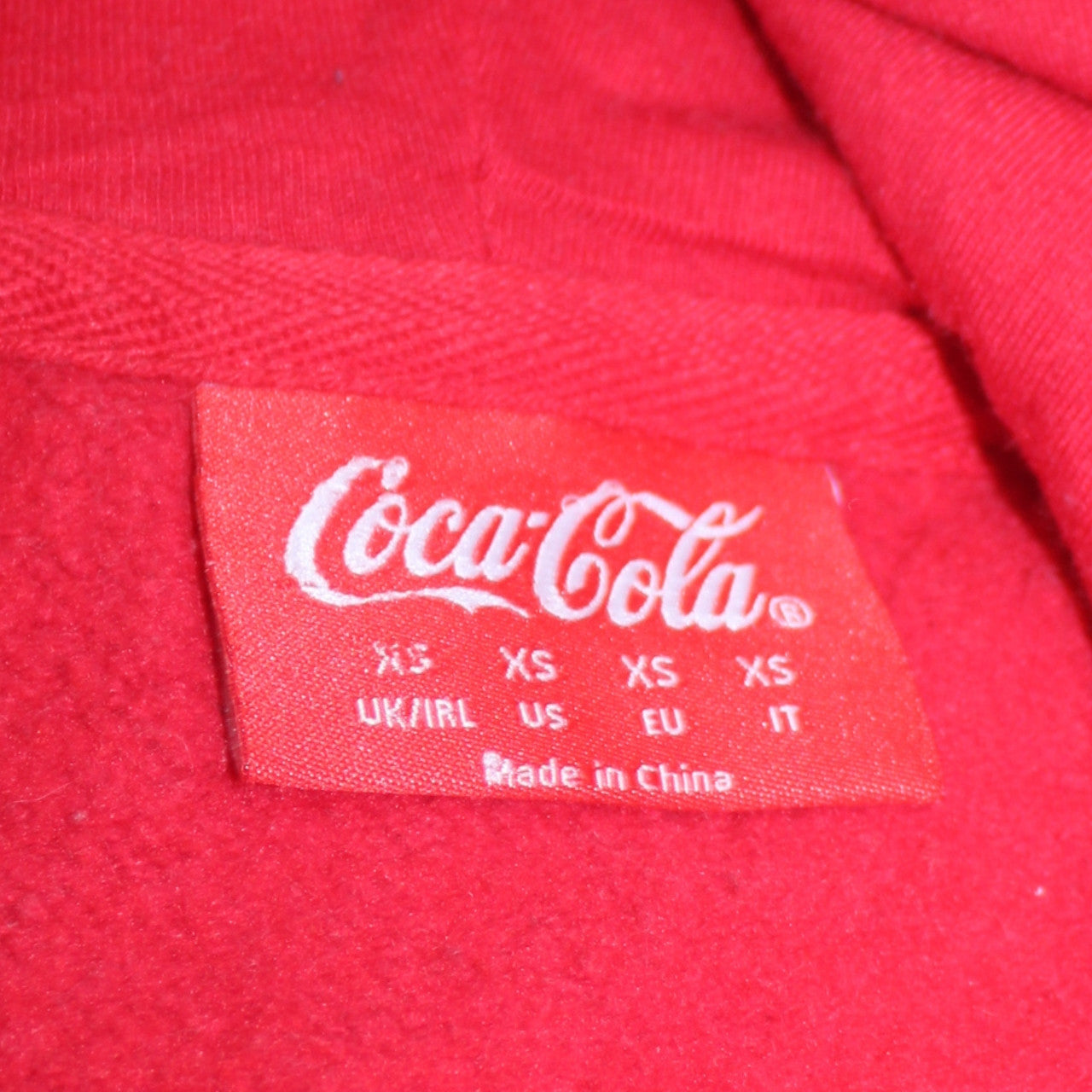 Primark Coca-Cola Men's Red Pullover Hoodie XS Logo Fleece