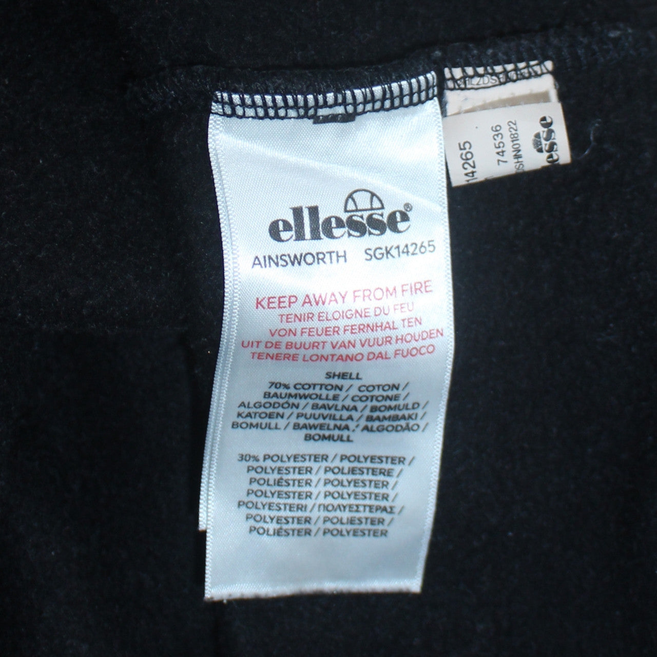 Ellesse Womens Black Pullover Hoodie UK 12 Hooded Sweatshirt
