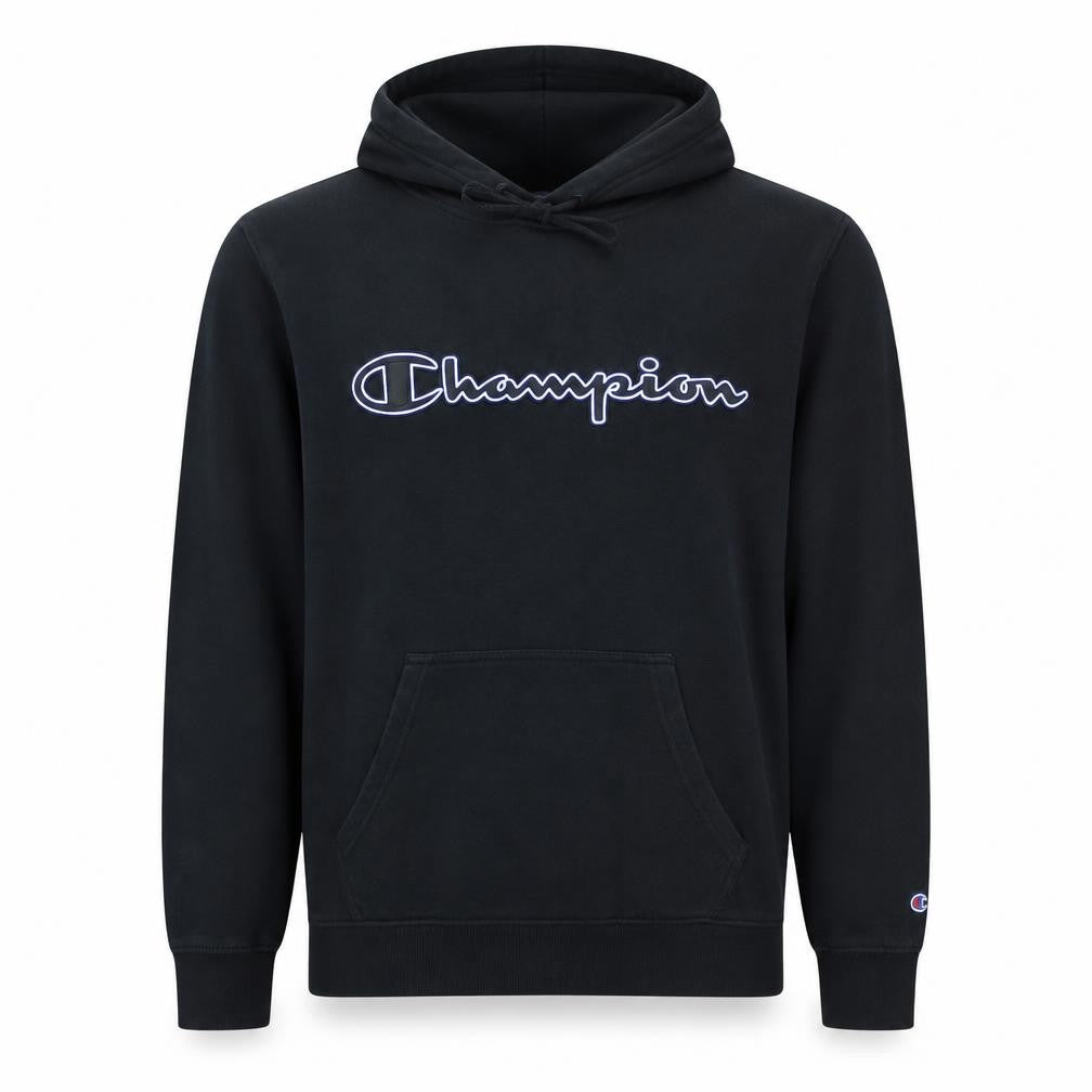 Champion Men's Black Pullover Hoodie Medium Logo Fleece Sweatshirt