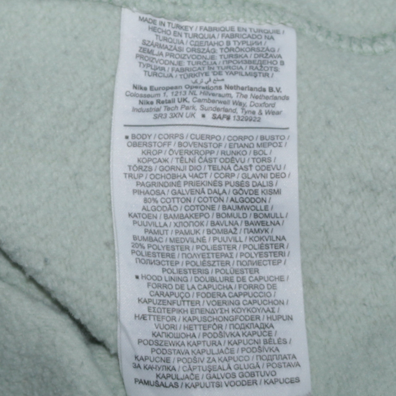 Nike Womens Mint Green XXL Pullover Hoodie Sweatshirt