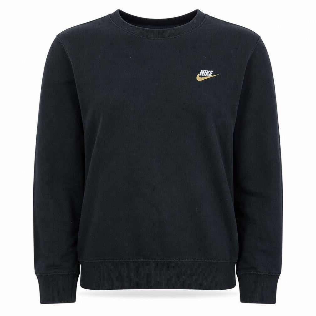 Nike Womens Black Small Pullover Sweatshirt Classic Crew Neck