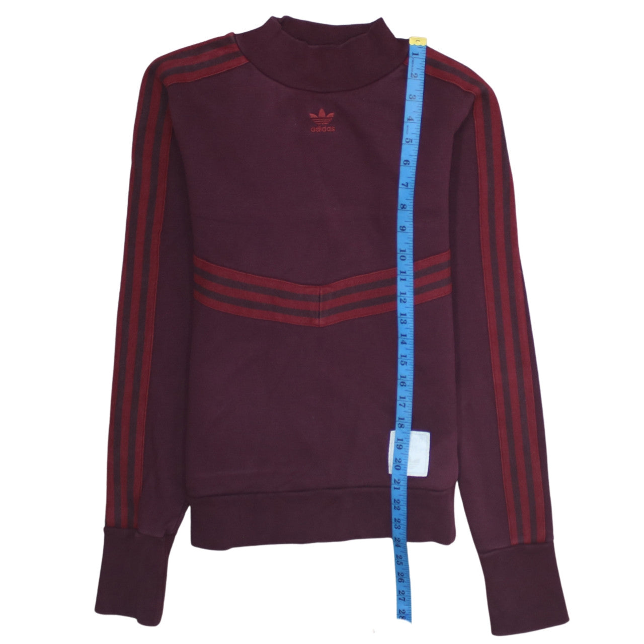 Adidas Women Burgundy Crew Neck Pullover Sweatshirt Size 8 Cotton Blend