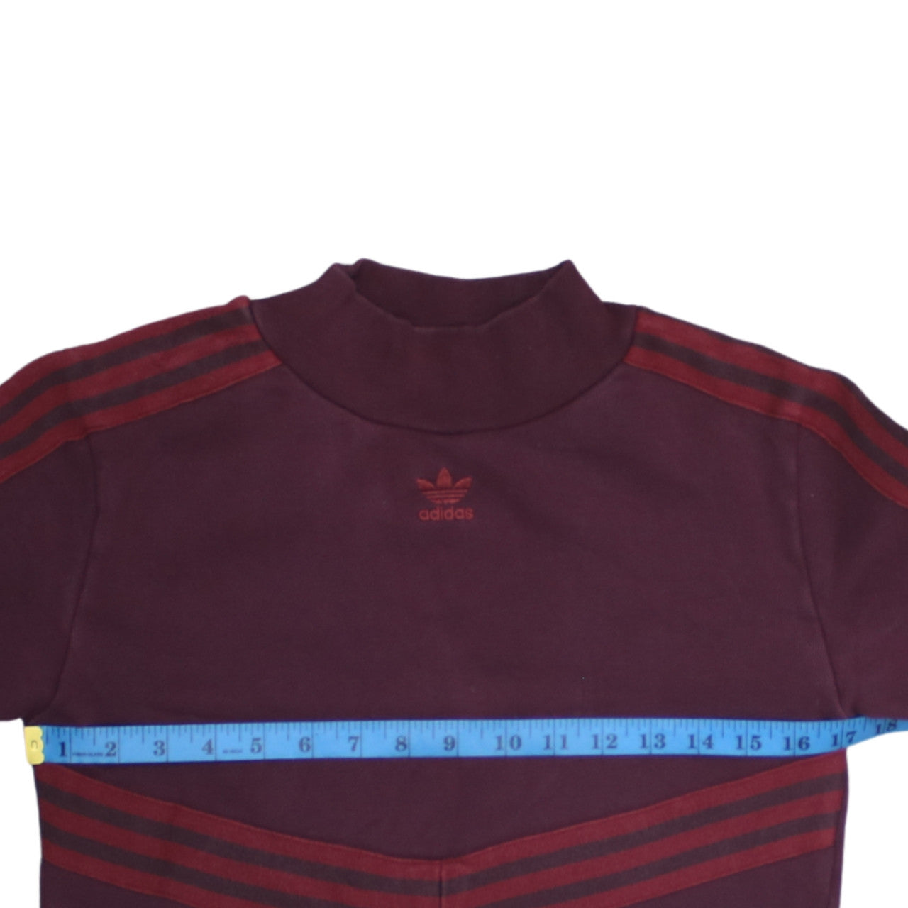 Adidas Women Burgundy Crew Neck Pullover Sweatshirt Size 8 Cotton Blend