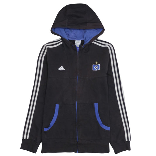 Adidas Teens Black Full Zip Hoodie with Logo Size 14