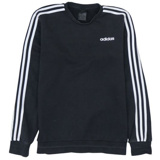 adidas Men's Black Small Pullover Sweatshirt Crew Neck Sportswear
