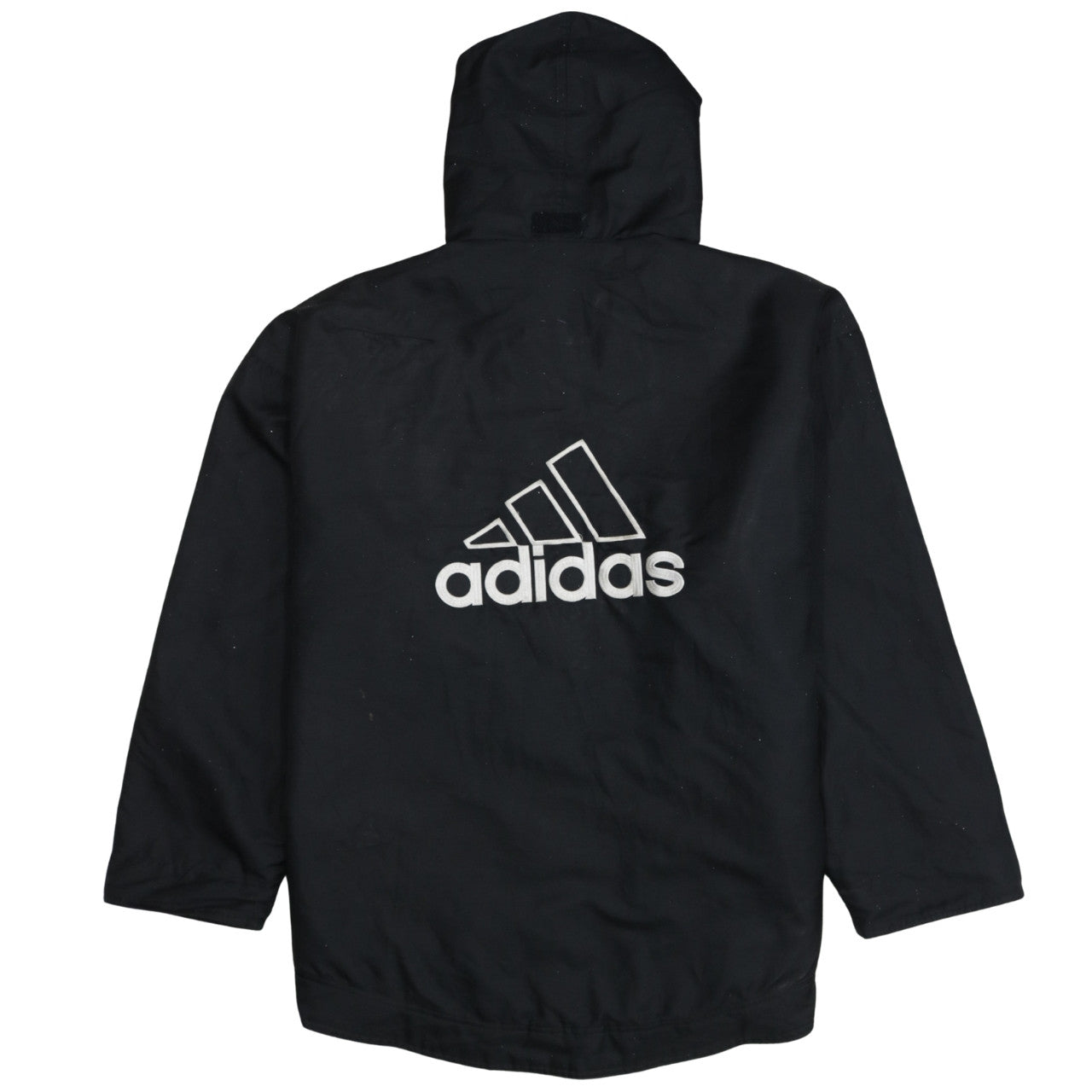 Adidas Men's Black L Windbreaker Hooded Sports Jacket